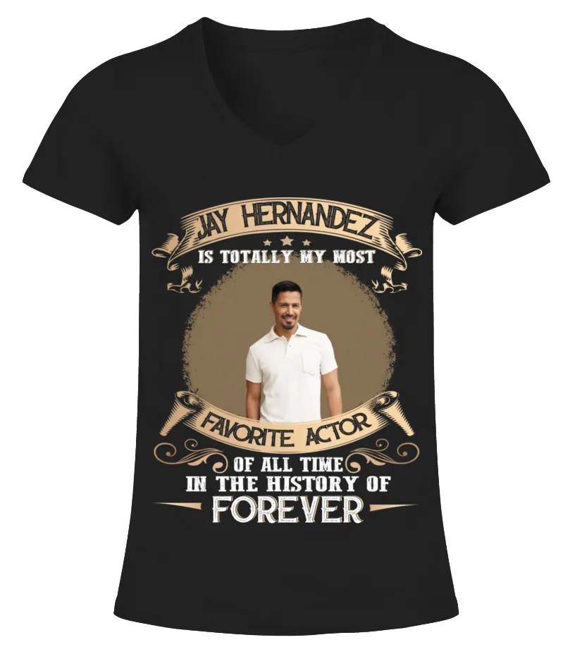 JAY HERNANDEZ IS TOTALLY MY MOST FAVORITE SINGER OF ALL TIME IN THE HISTORY OF FOREVER Camiseta cuello pico Mujer