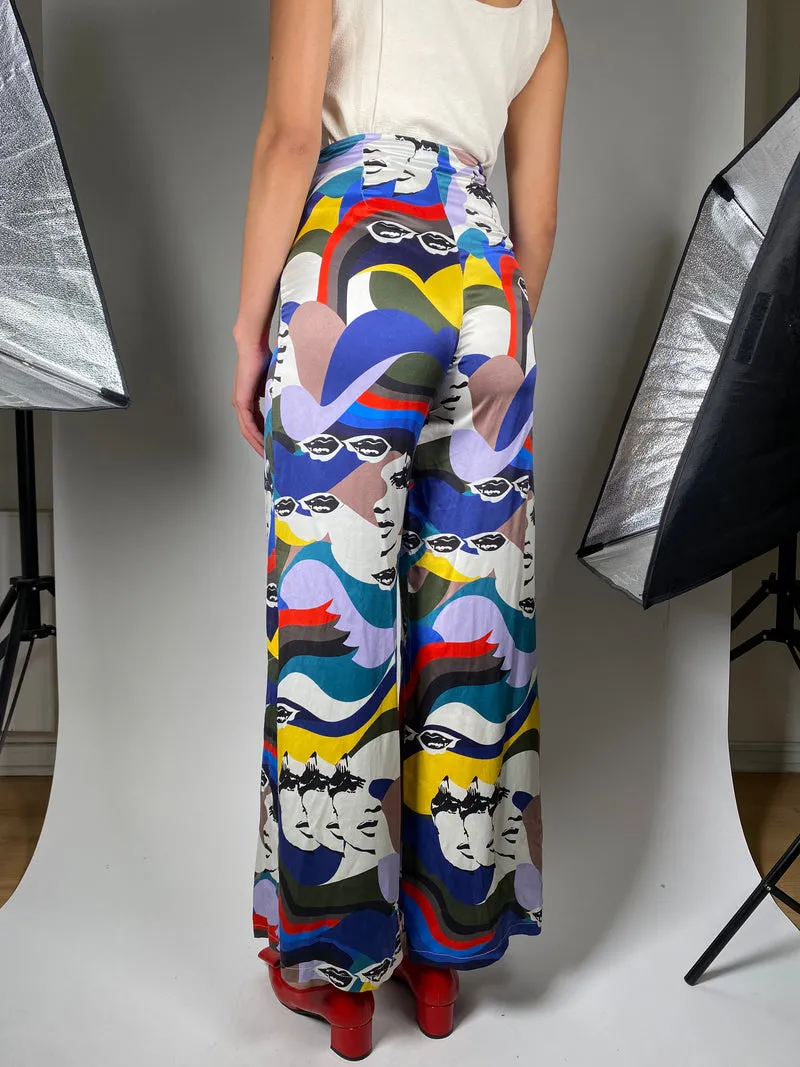 JAZMIN CHEBAR Pantalón Multicolor Seda