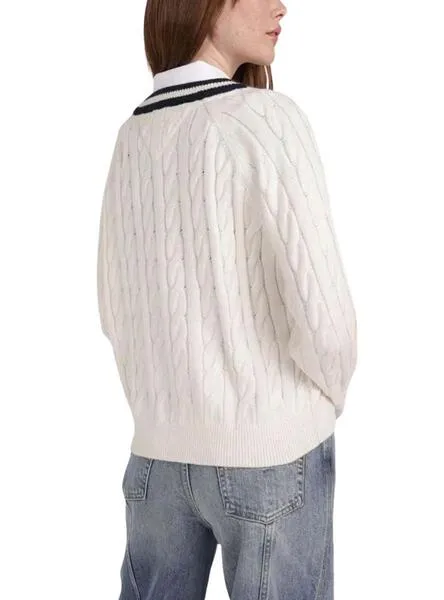 JERSEY TOMMY JEANS VNECK CABLE PARA MUJER