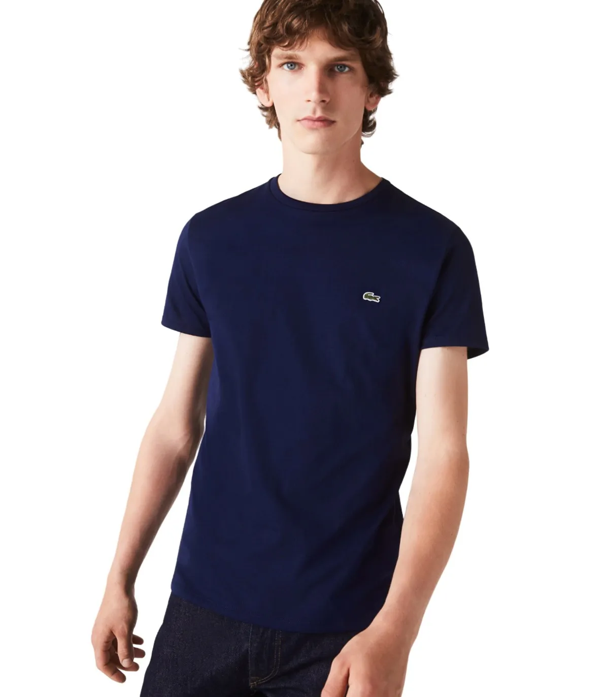 LACOSTE  CAMISETA PARA HOMBRE AZUL MARINO  TEESHIRT RAS DU COU MANC