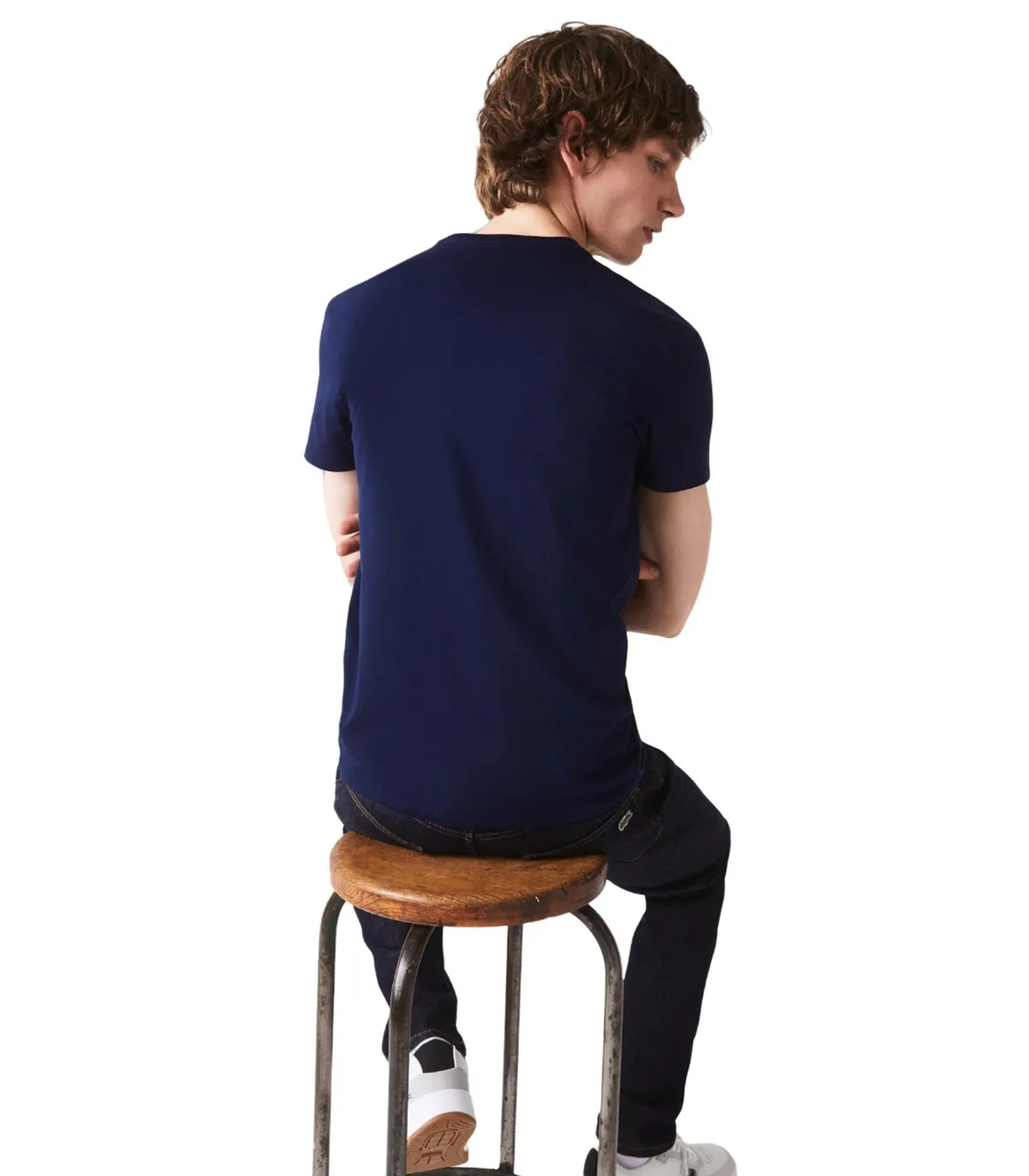 LACOSTE  CAMISETA PARA HOMBRE AZUL MARINO  TEESHIRT RAS DU COU MANC