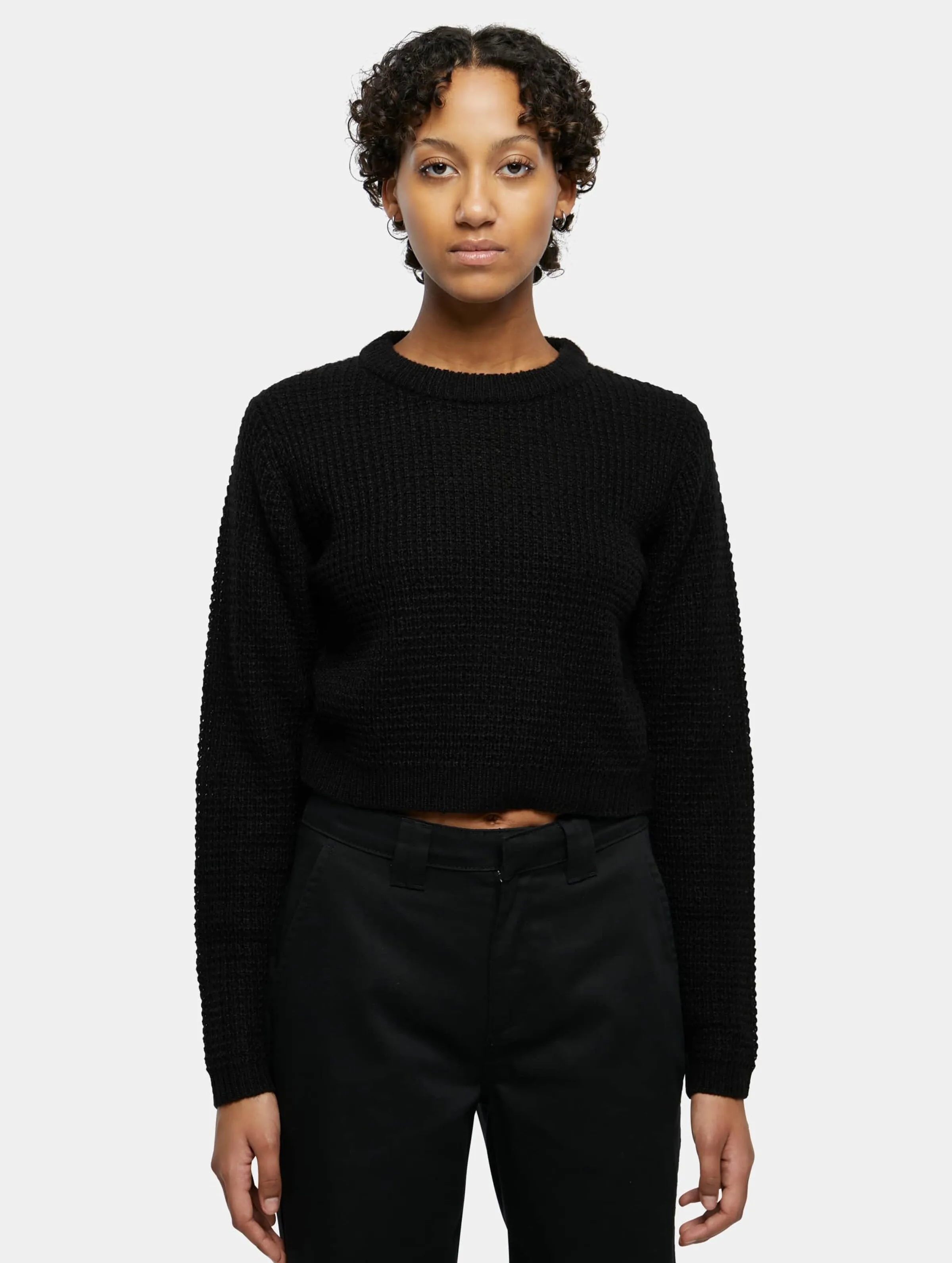 Ladies Short Waffle Sweater