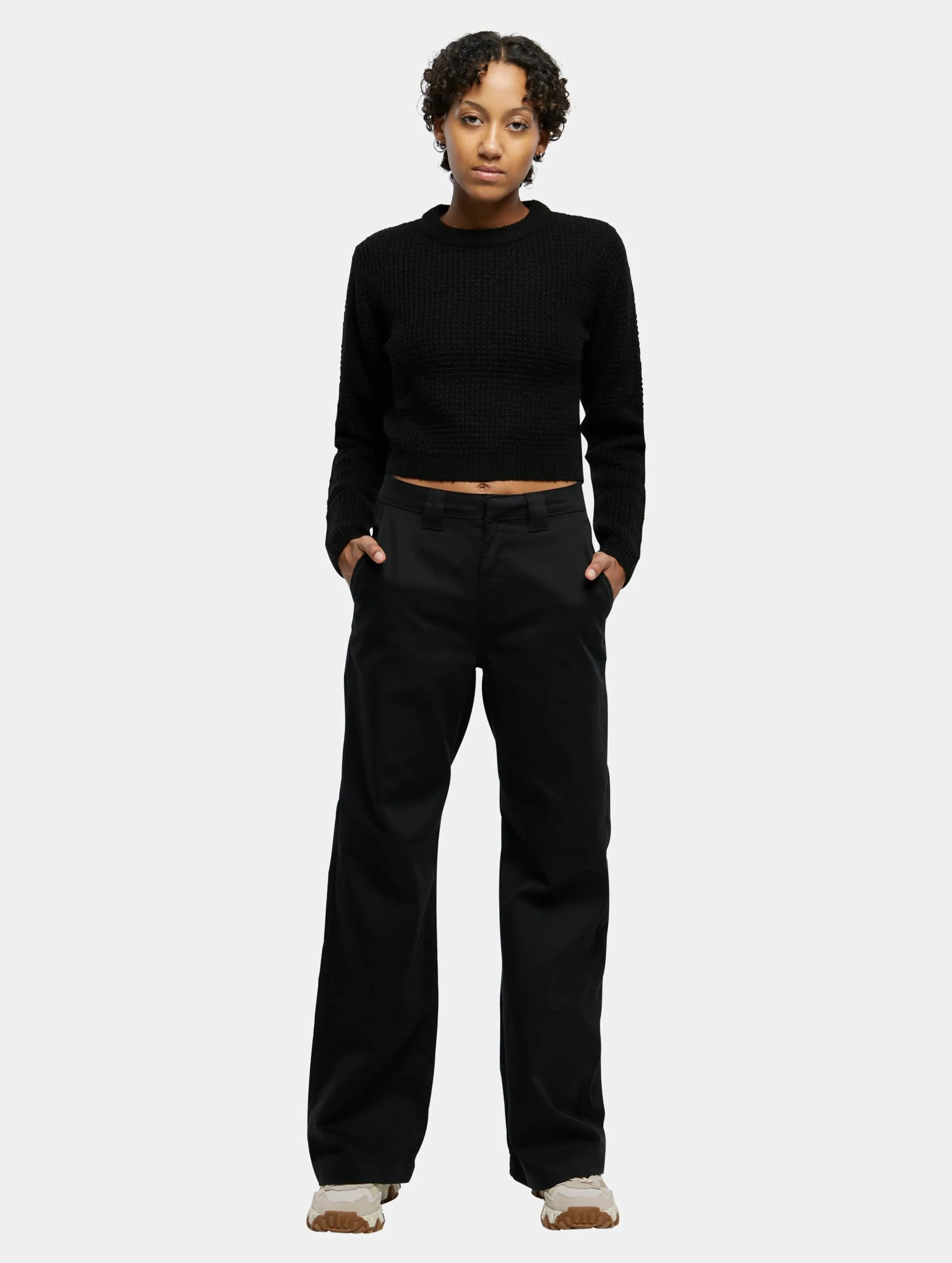 Ladies Short Waffle Sweater