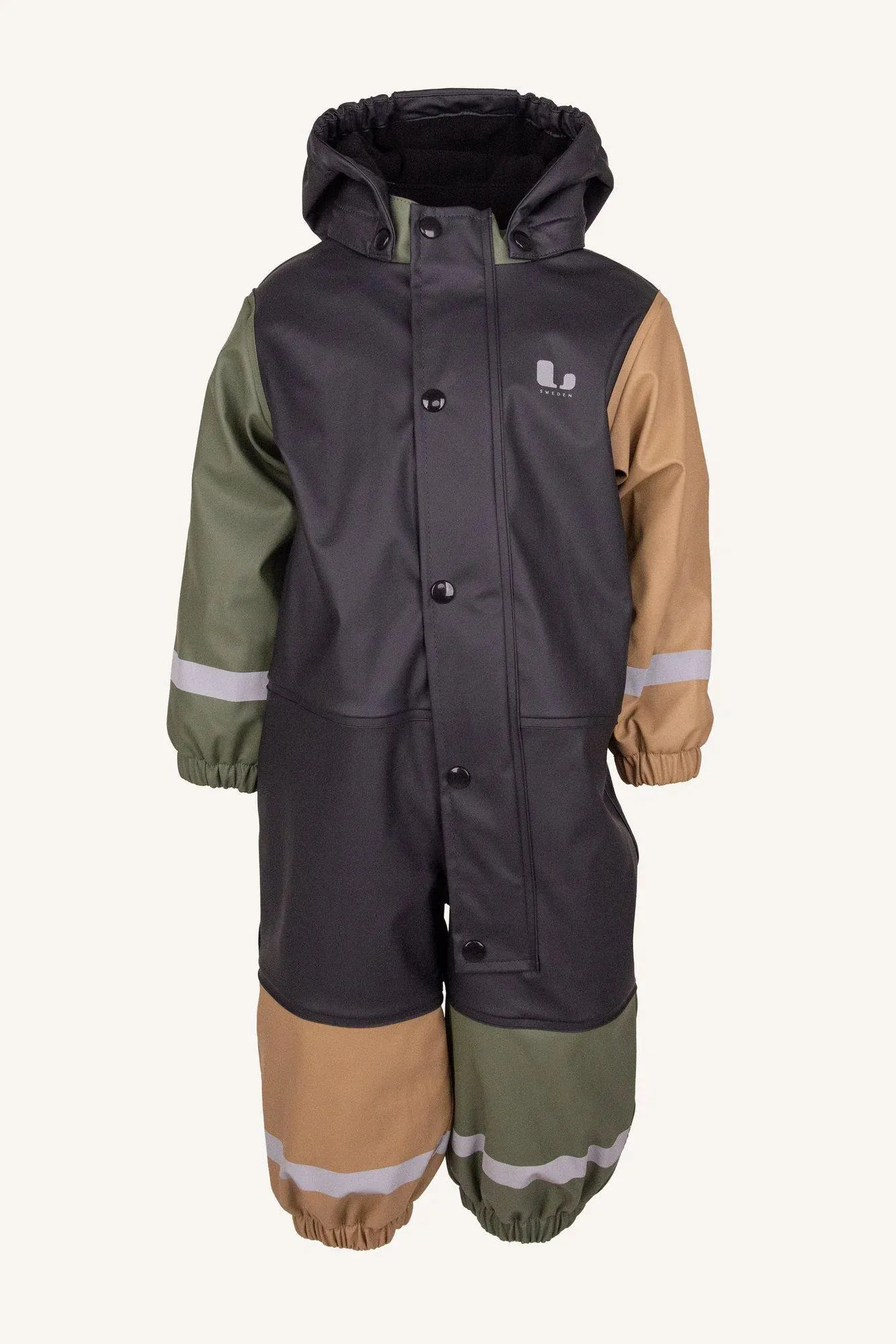 Lindberg Fagerhult Rain Baby Overall, F Anth/green