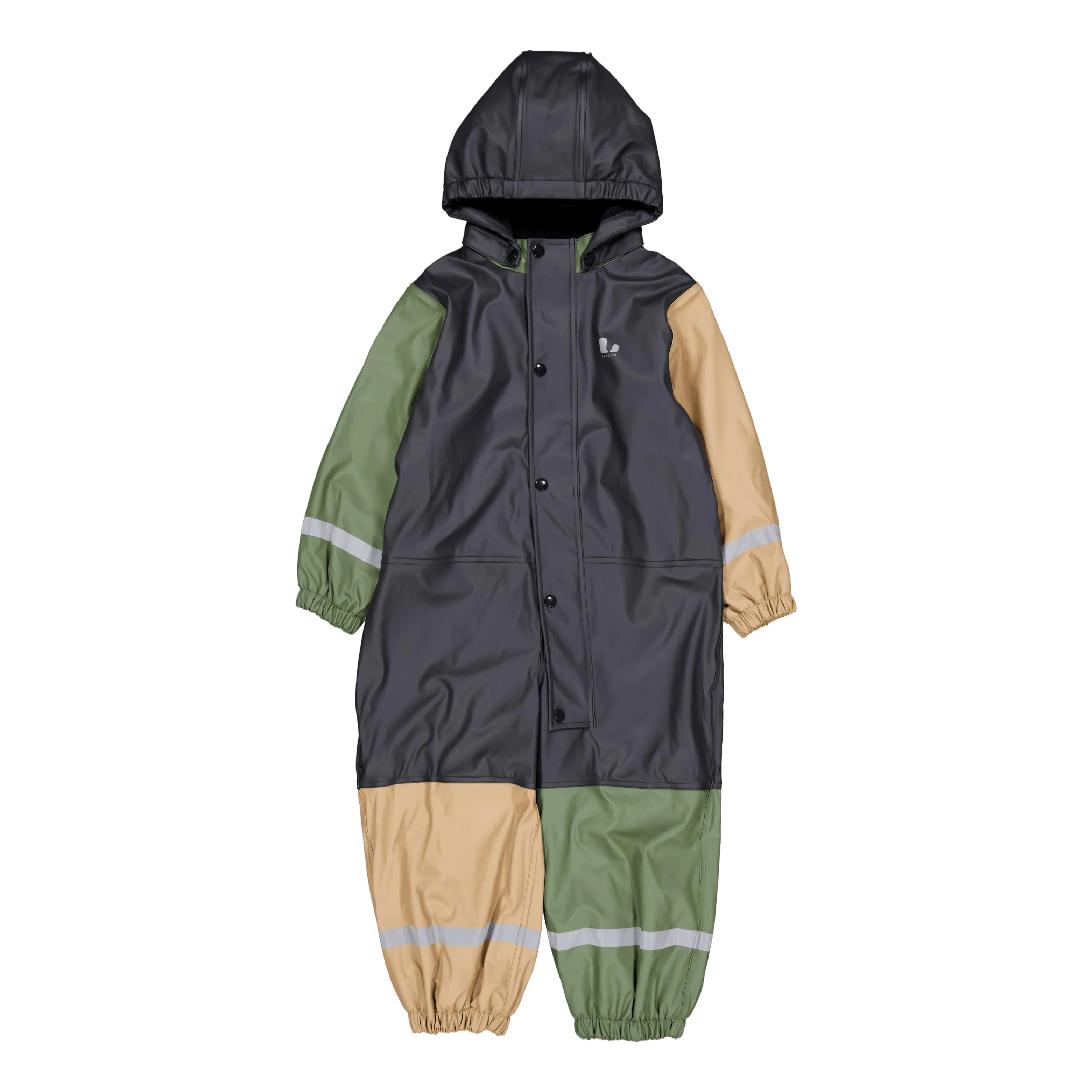 Lindberg Fagerhult Rain Baby Overall, F Anth/green