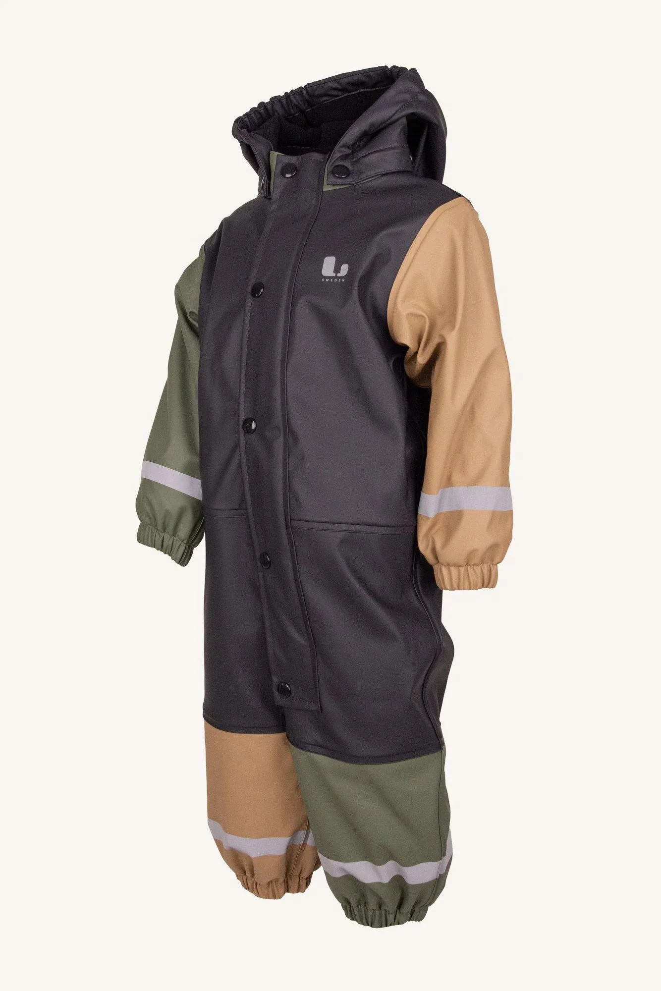 Lindberg Fagerhult Rain Baby Overall, F Anth/green