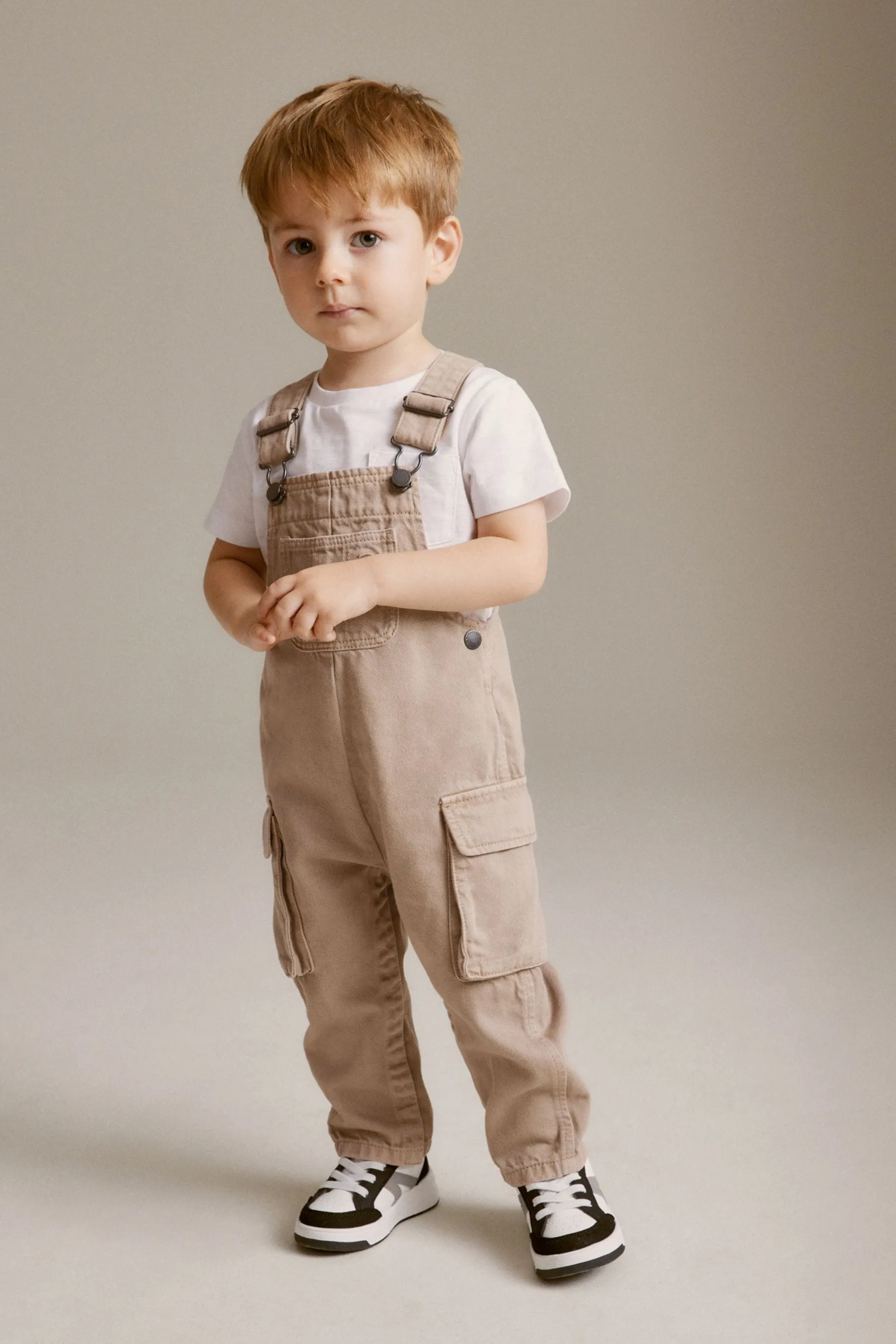 MARRóN TOSTADO  100% COTTON CARGO DUNGAREES (3MTHS7YRS)