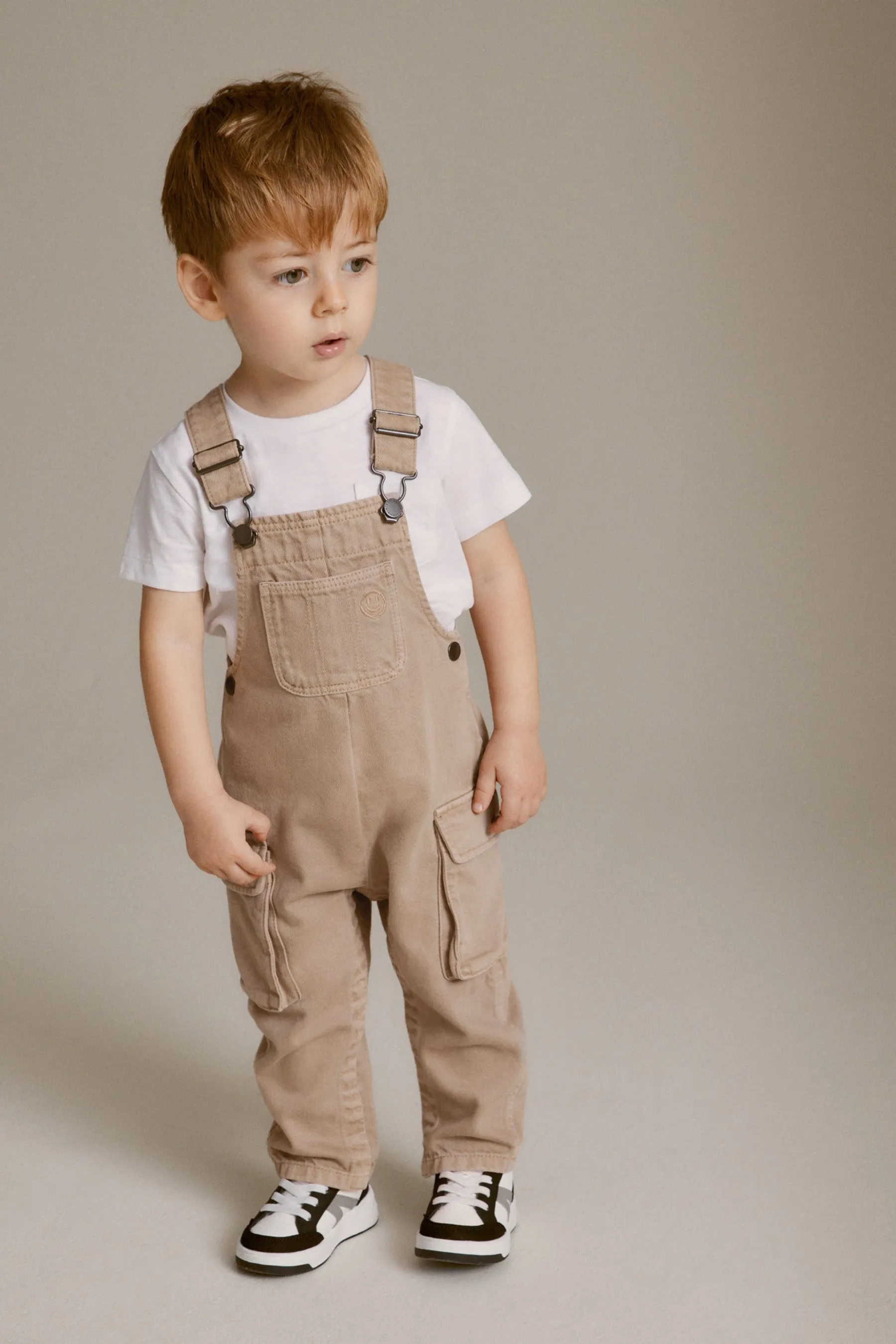 MARRóN TOSTADO  100% COTTON CARGO DUNGAREES (3MTHS7YRS)