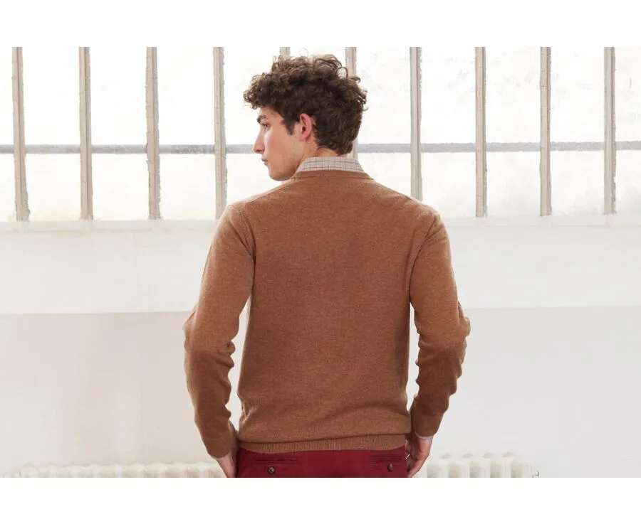 MELANGE HAZELNUT ROUNDNECK WOOL JUMPER  CONAN