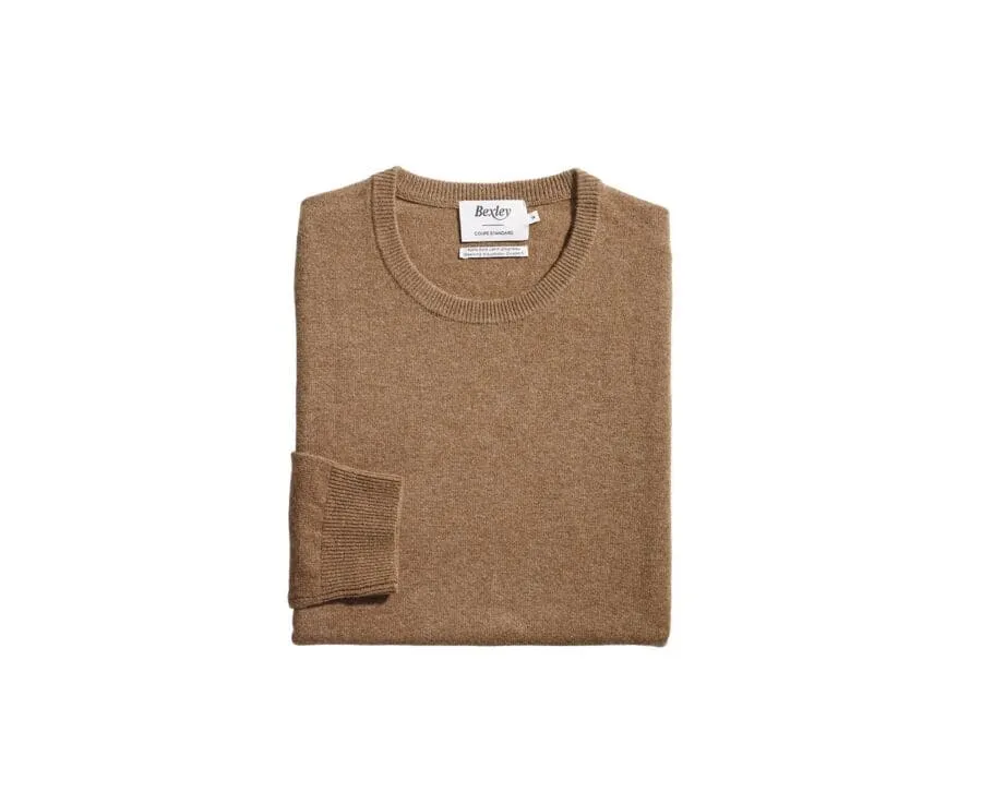 MELANGE HAZELNUT ROUNDNECK WOOL JUMPER  CONAN