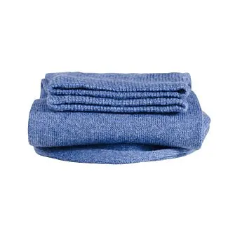Men's Middle Blue Melange Thin Cotton Socks