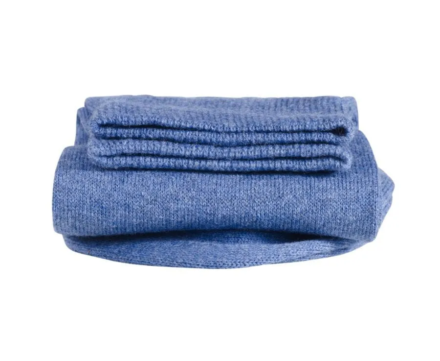 Men's Middle Blue Melange Thin Cotton Socks