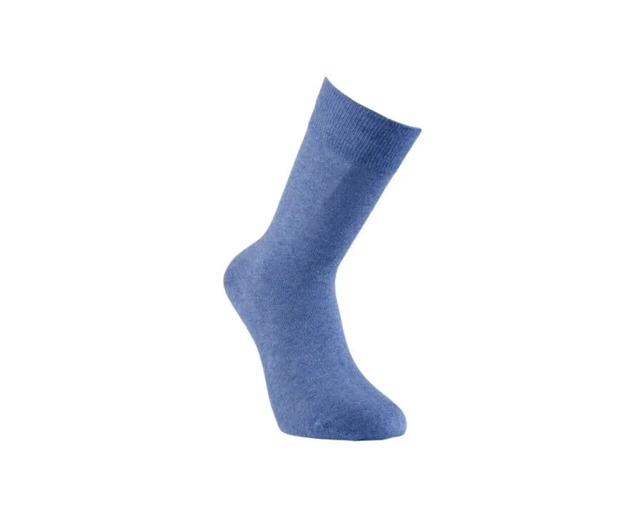 Men's Middle Blue Melange Thin Cotton Socks