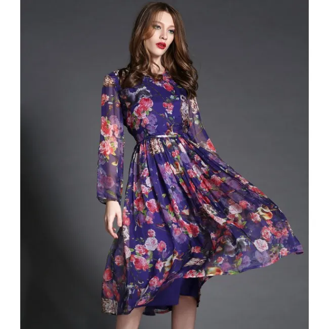 NEW HIGHEND OWL PRINTING LONG DRESS