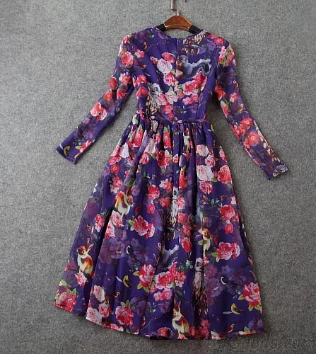 NEW HIGHEND OWL PRINTING LONG DRESS