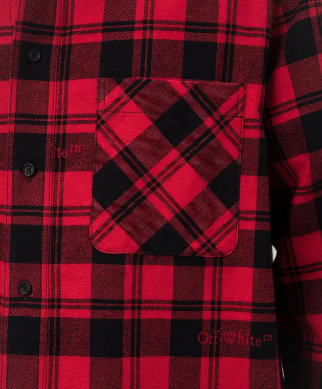 OFFWHITE RED CHECKED SHIRT