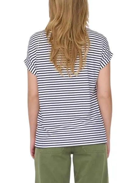 ONLMOSTER STRIPE S/S ONECK TOP NAVAL