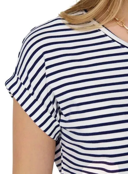 ONLMOSTER STRIPE S/S ONECK TOP NAVAL