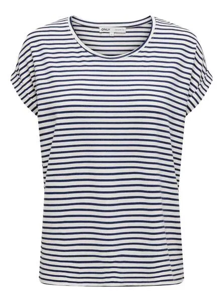 ONLMOSTER STRIPE S/S ONECK TOP NAVAL