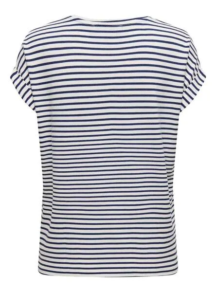 ONLMOSTER STRIPE S/S ONECK TOP NAVAL