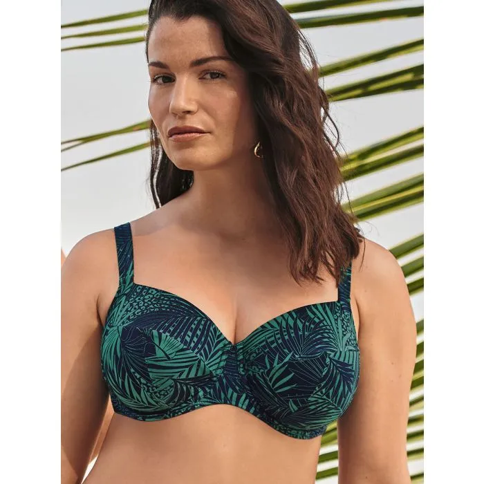 Parte de arriba Bikini Rosa Faia Green Shades Big Cup Luna con aros 8839 Verde Azulado