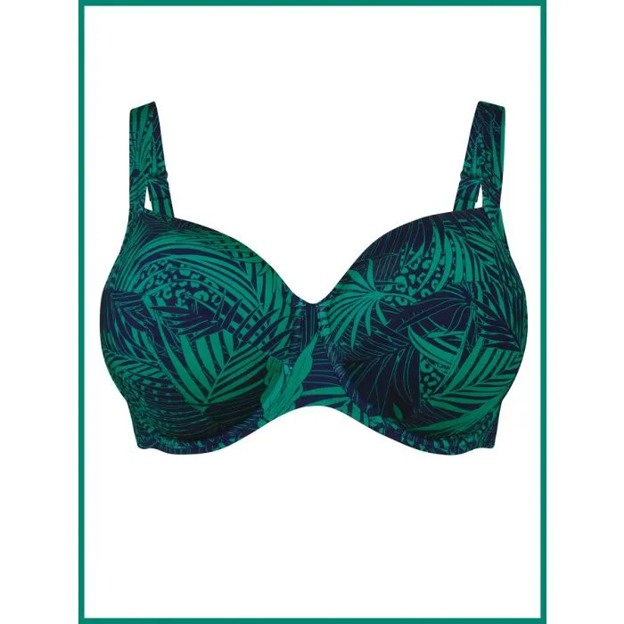 Parte de arriba Bikini Rosa Faia Green Shades Big Cup Luna con aros 8839 Verde Azulado