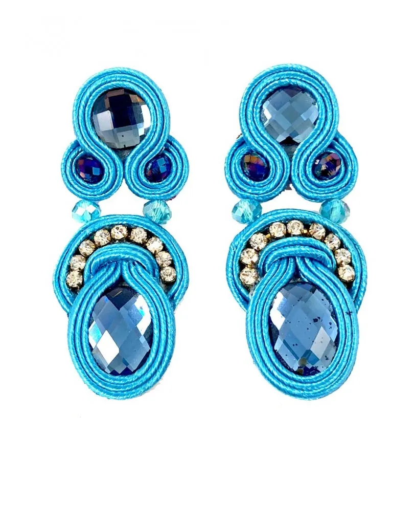 PENDIENTES DE FLAMENCA AZULES EL JARDIN DEL DESEO