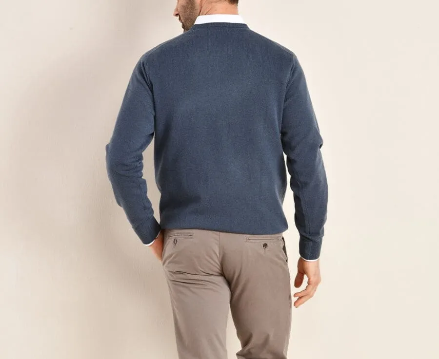 PETROL BLUE ROUNDNECK WOOL JUMPER  CONAN