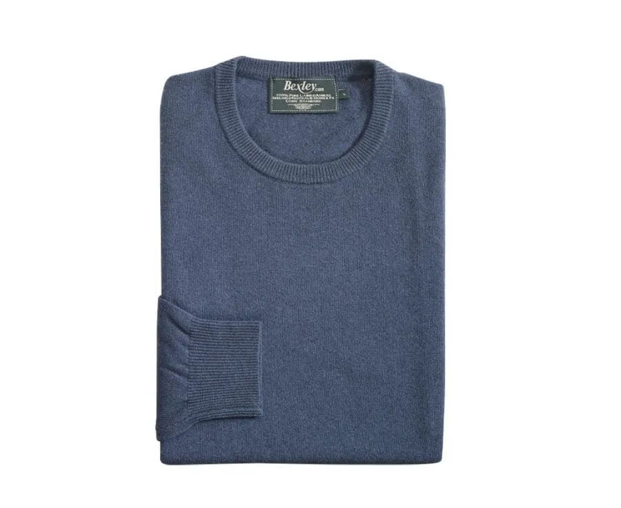 PETROL BLUE ROUNDNECK WOOL JUMPER  CONAN