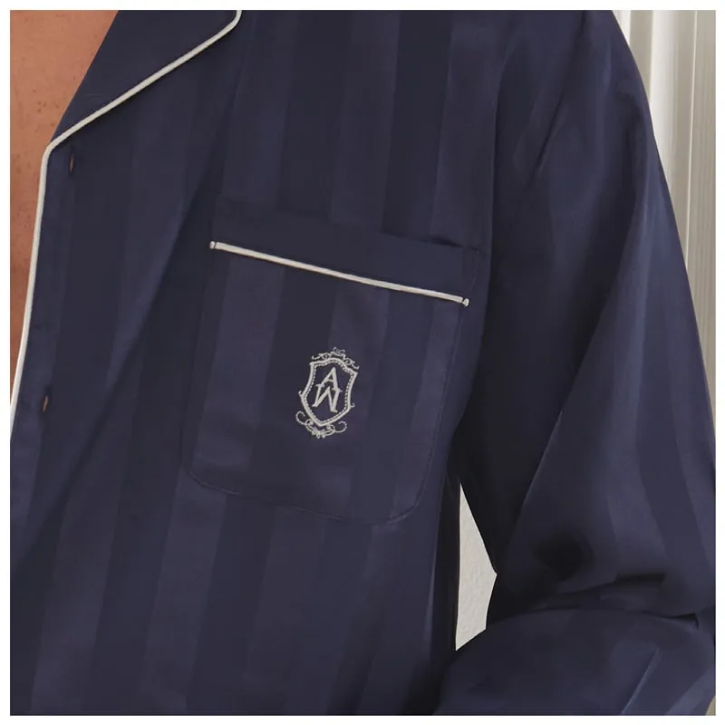 Pijama Admas de Raso a rayas en azul marino