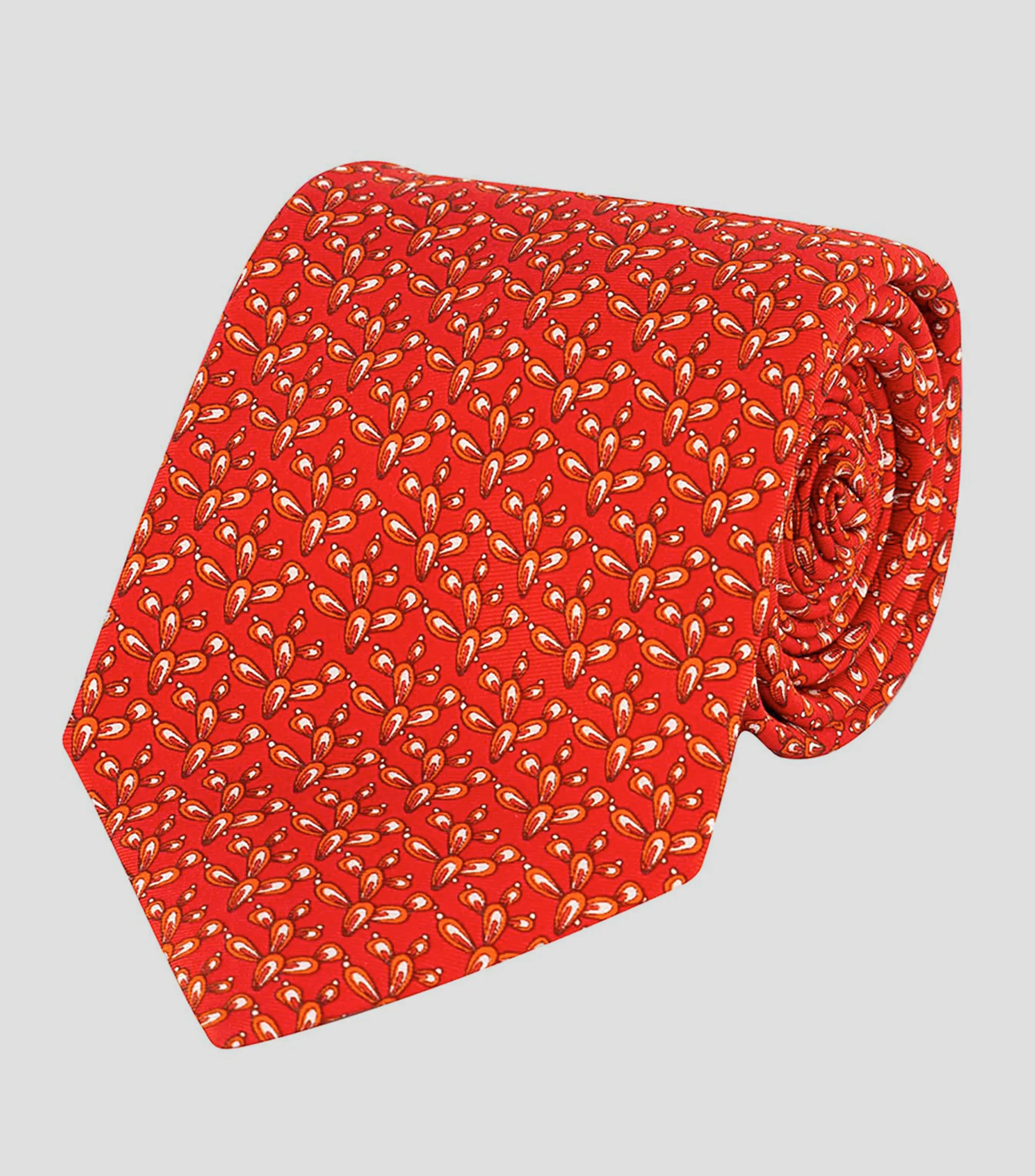 Pineda Covalin Corbata ancha de seda roja con nopales