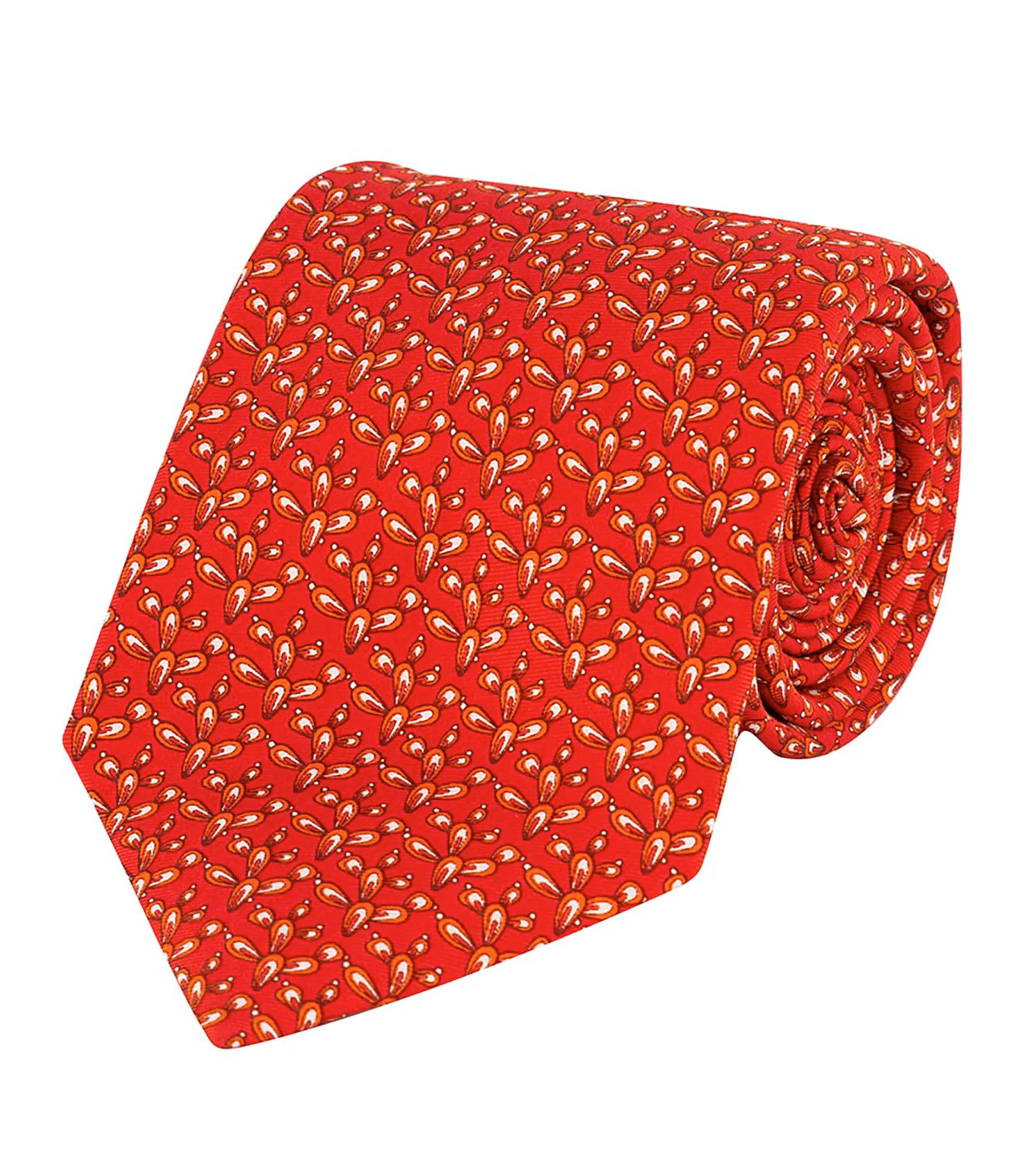 Pineda Covalin Corbata ancha de seda roja con nopales