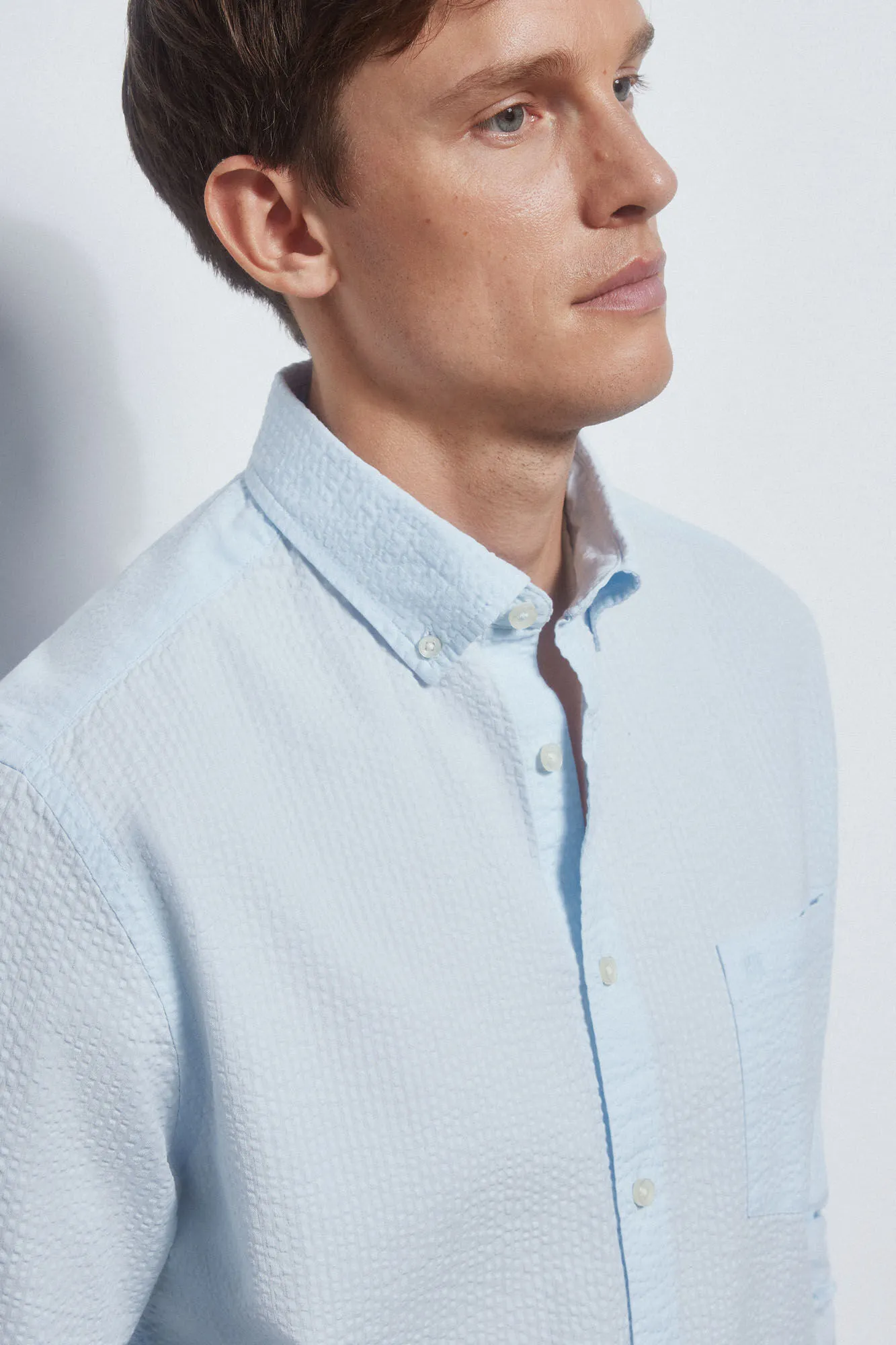 Plain seersucker shirt