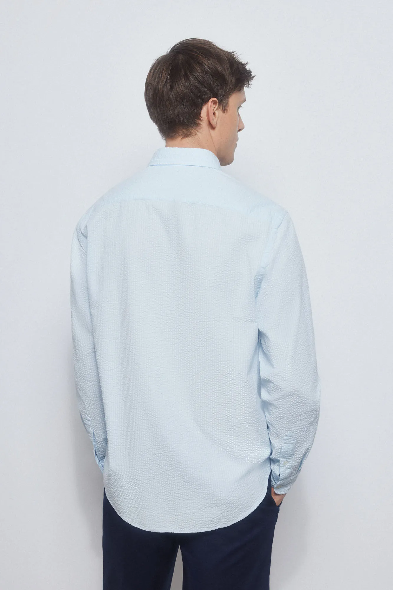 Plain seersucker shirt