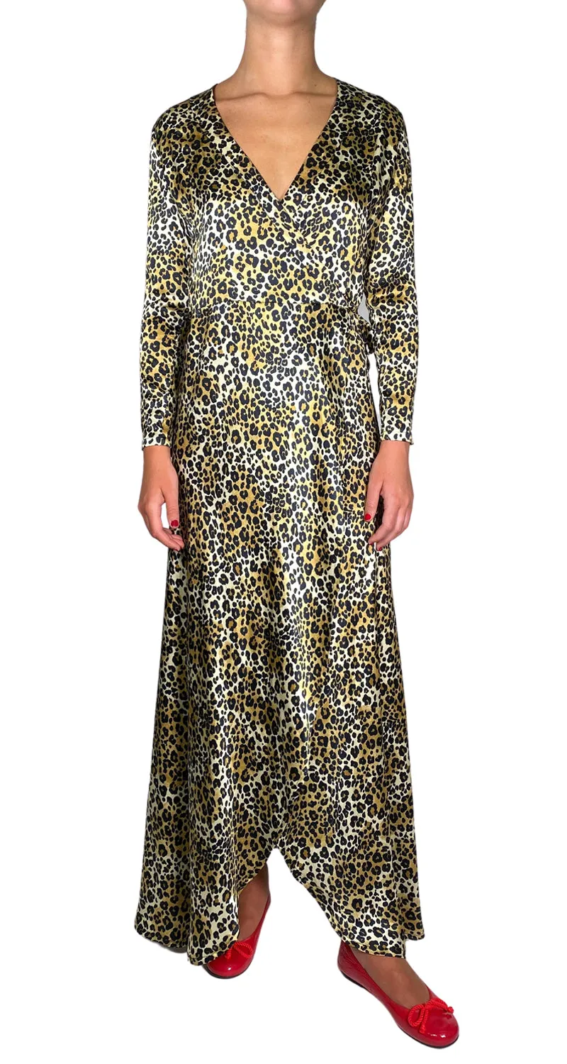 QÜINA Vestido Seda Animal Print