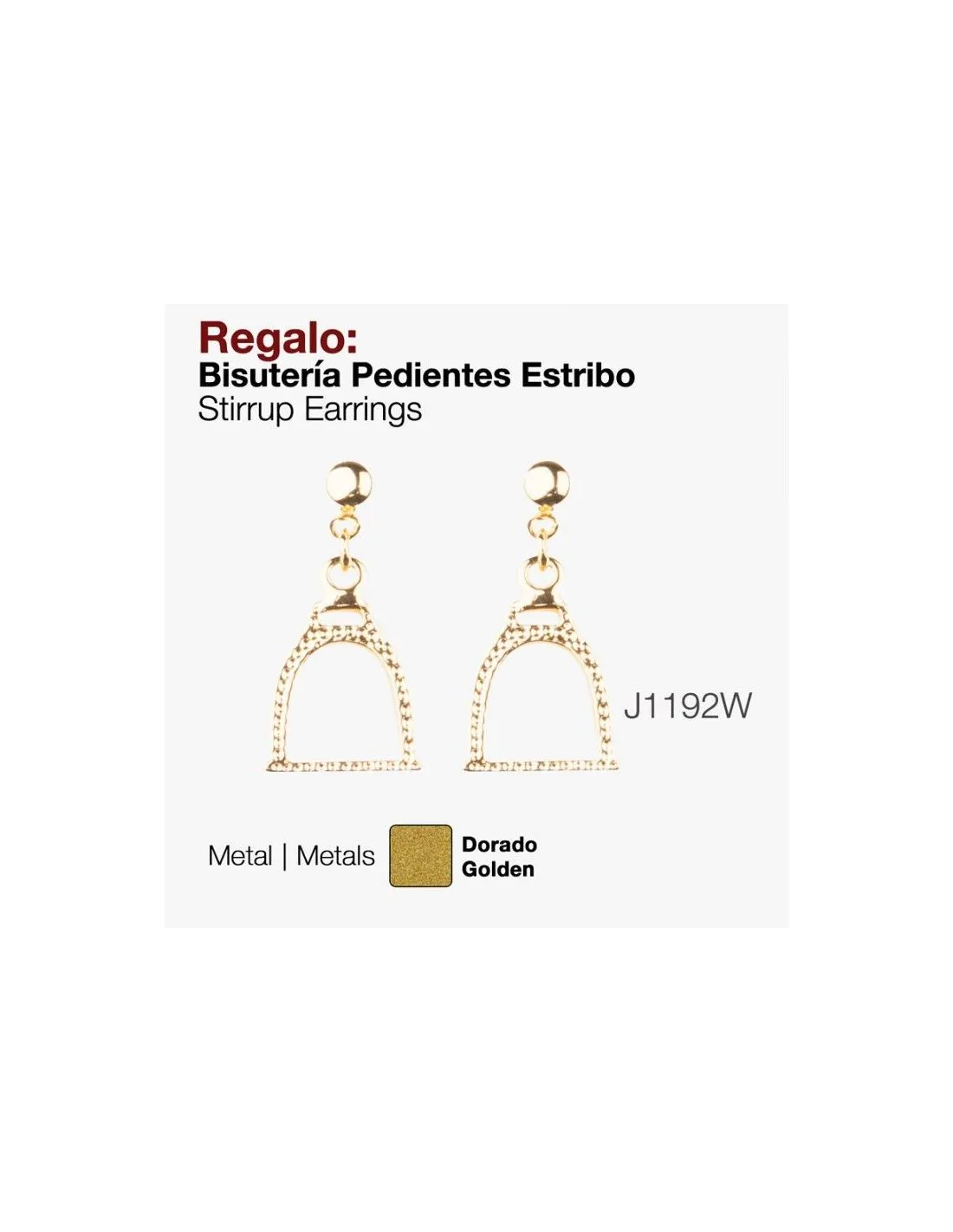 REGALO BISUTERíA PENDIENTES ESTRIBO J1192W