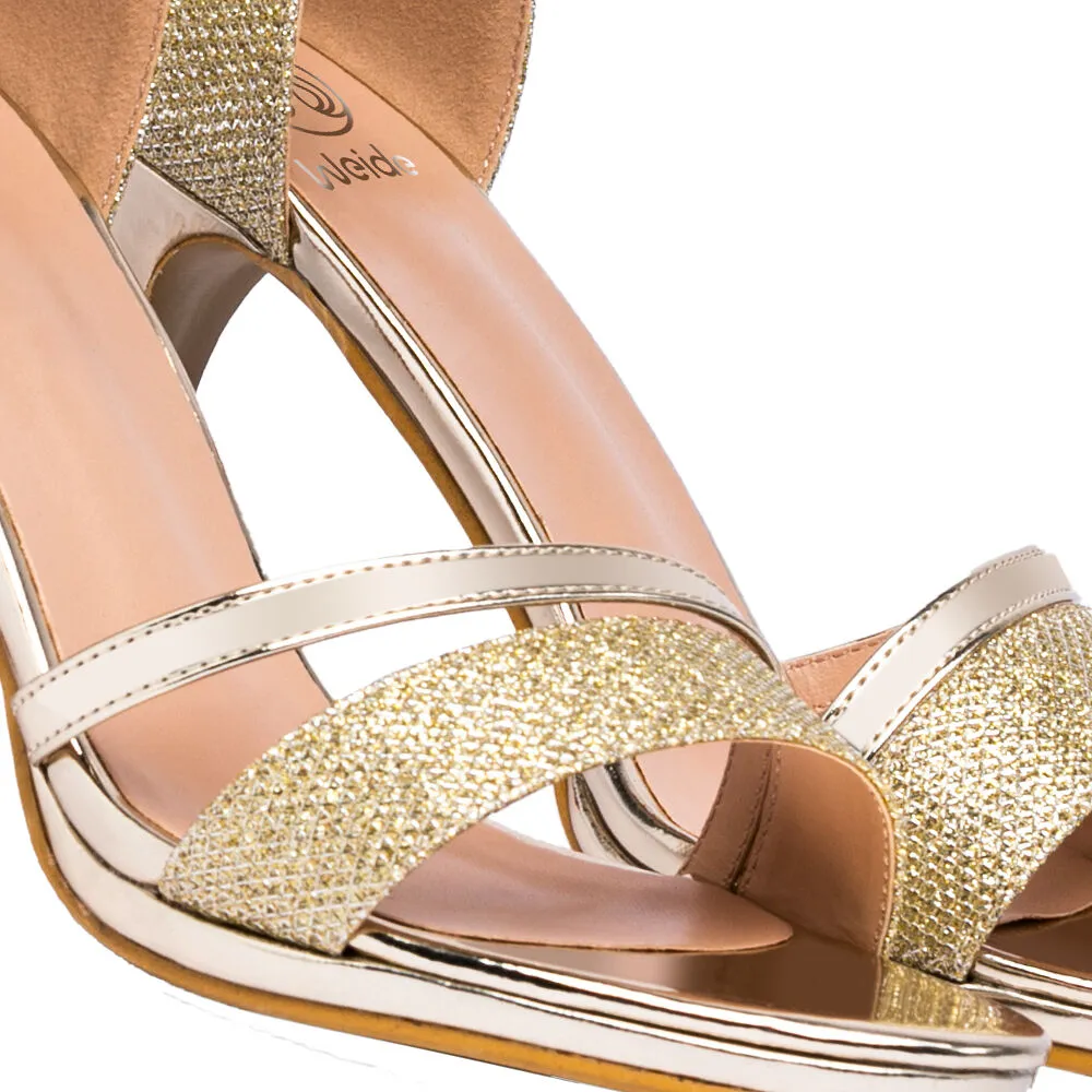 Sandalia Taco Dorado Fiesta Qiu285 Weide