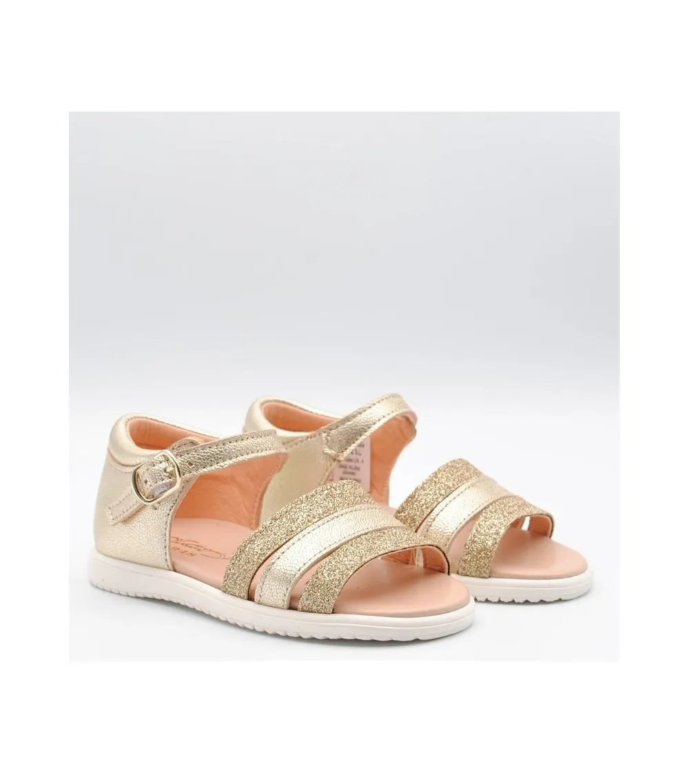 SANDALIAS BEBÉ CLARYS CHAROL DORADO  Y GLITTER