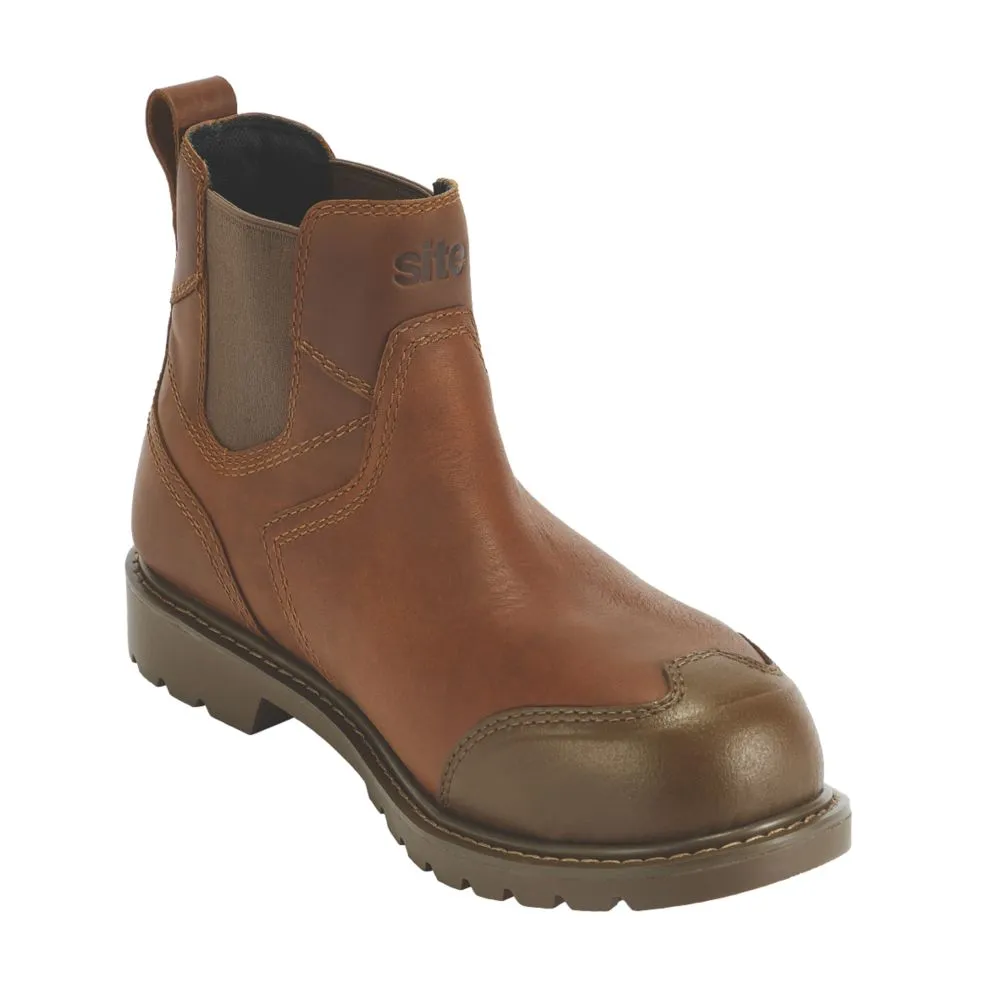 Site Hallissey, botas de seguridad de media caña, marrón, talla 43