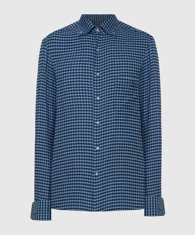 Stefano Ricci Blue checked shirt