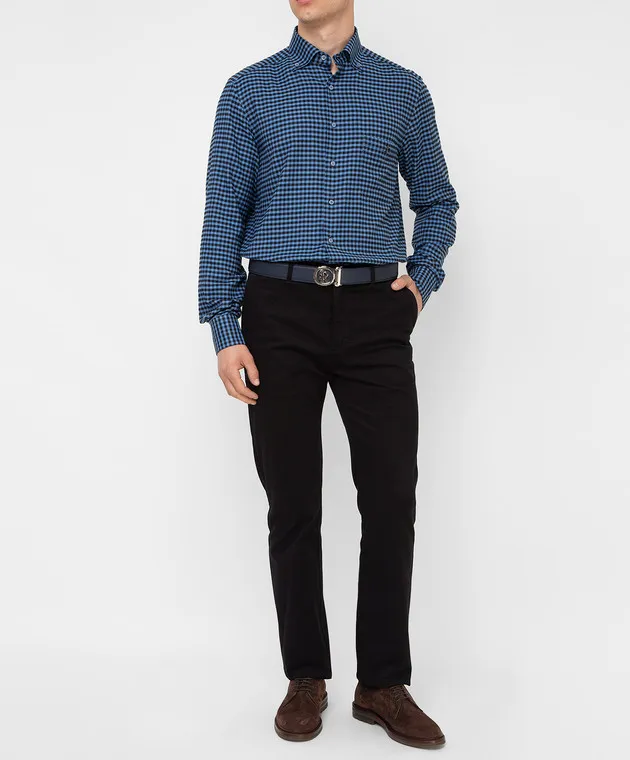 Stefano Ricci Blue checked shirt