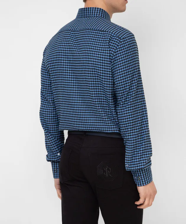 Stefano Ricci Blue checked shirt