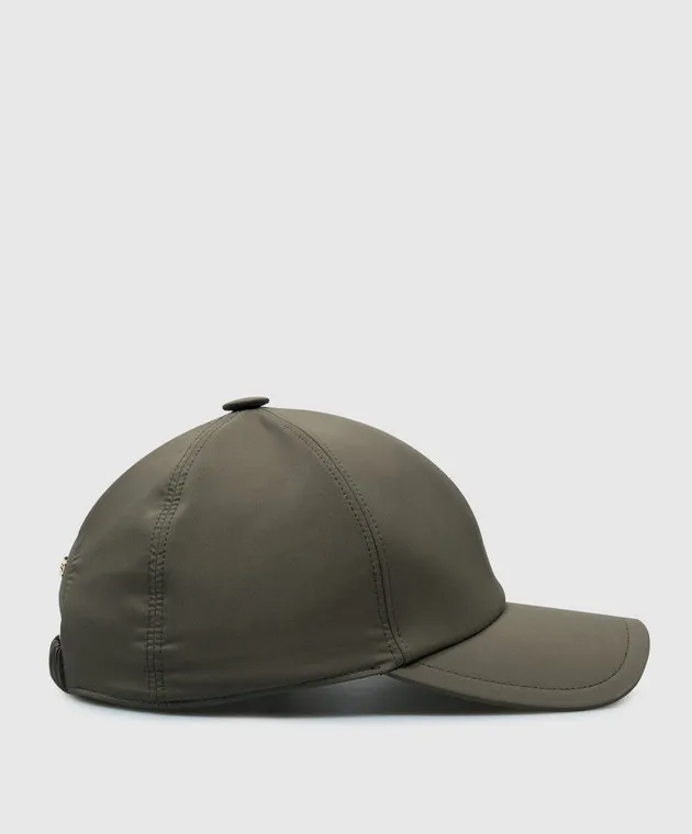 Stefano Ricci Khaki cap with metallic branding logo