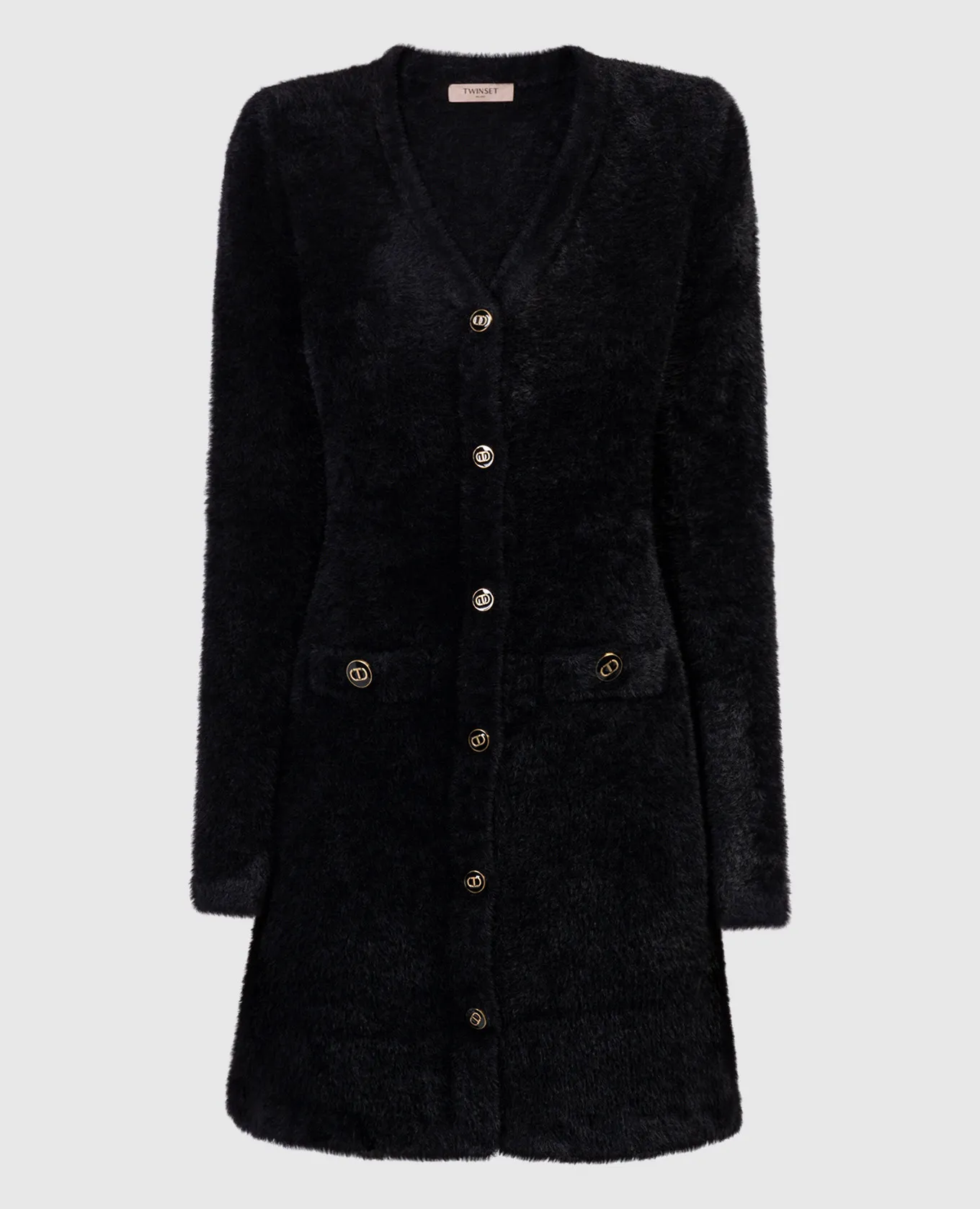Twinset Black shirt dress with logo