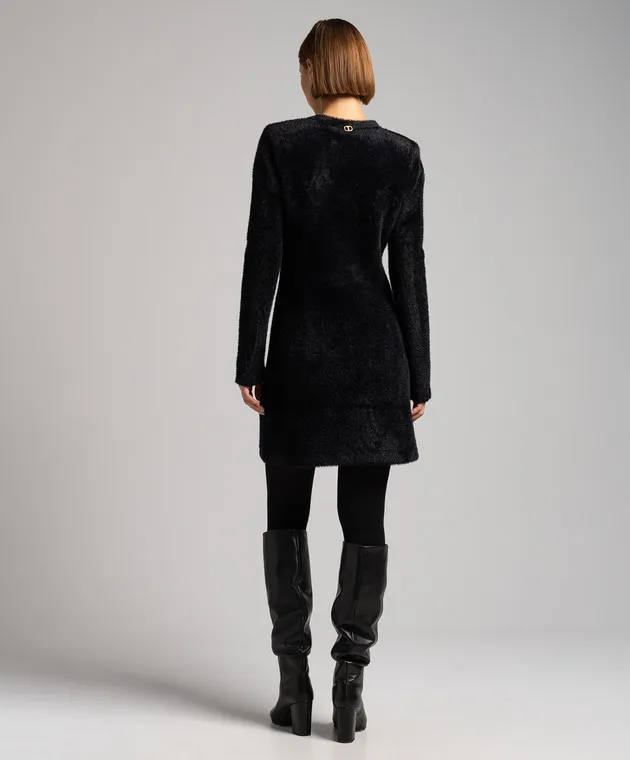 Twinset Black shirt dress with logo