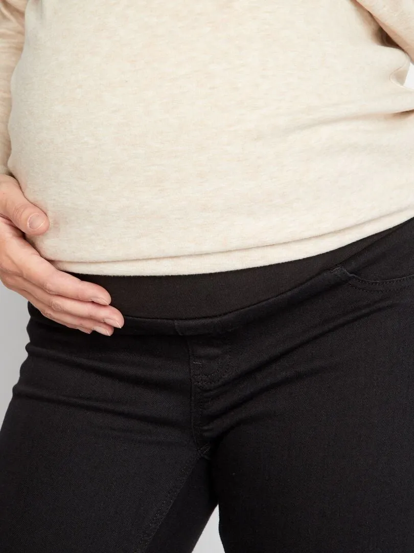 VAQUERO PREMAMá SKINNY SUPERELáSTICO  INICIO DEL EMBARAZO  PEQUEñA BANDA  NEGRO