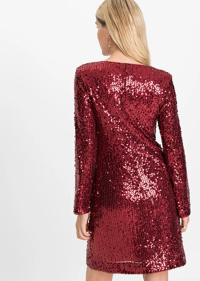 VESTIDO DE LENTEJUELAS DORADOBEIGE