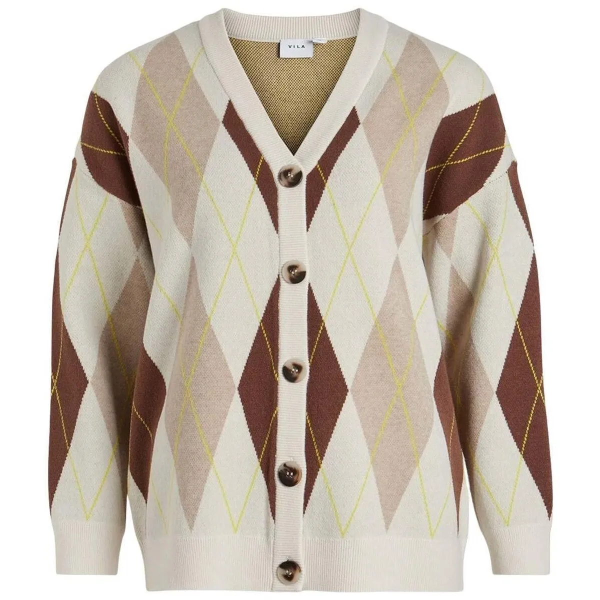 VIARGIE VNECK JACQAURD KNIT