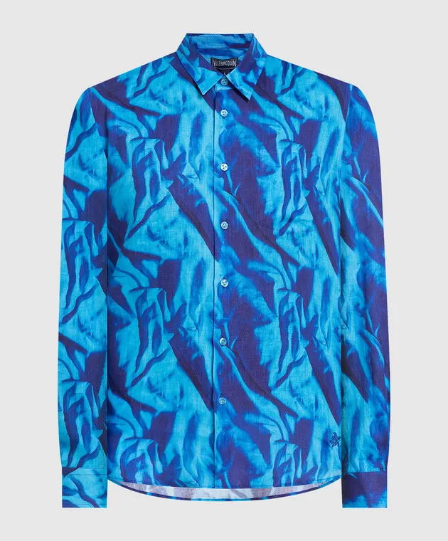 Vilebrequin Blue linen shirt Caroubis