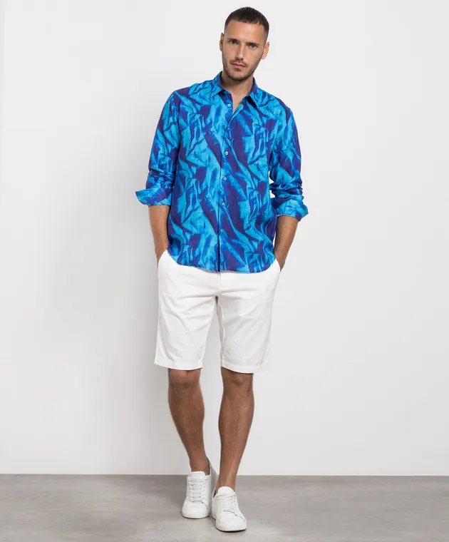 Vilebrequin Blue linen shirt Caroubis